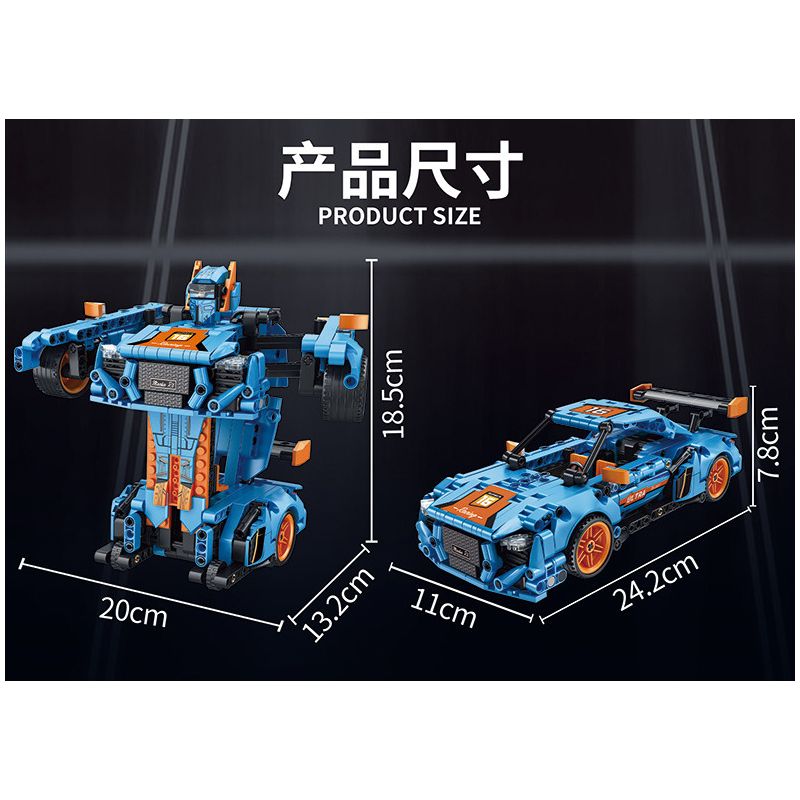 FORANGE FC9116 9116 non  XE BIẾN ÁP TRỰC TIẾP KÉO LÙI MÀU XANH CAM bộ đồ chơi xếp lắp ráp ghép mô hình  ENGINE MORPH Kỹ Thuật Công Nghệ Cao Mô Hình Phương Tiện 611 khối