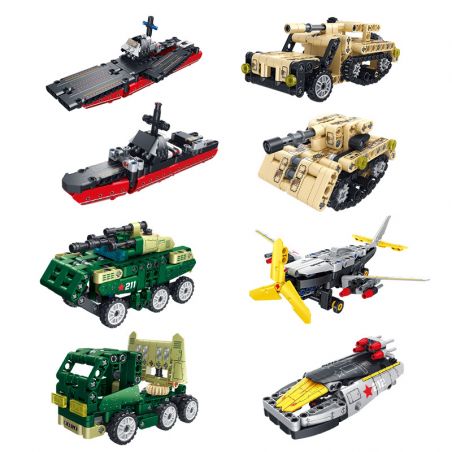 FORANGE FC9312 9312 non  MÔ HÌNH QUÂN ĐỘI CHIBI 4 bộ đồ chơi xếp lắp ráp ghép mô hình  ENGINE MORPH Kỹ Thuật Công Nghệ Cao Mô Hình Phương Tiện 642 khối
