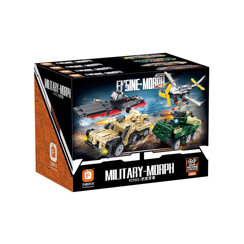 FORANGE FC9312 9312 non  MÔ HÌNH QUÂN ĐỘI CHIBI 4 bộ đồ chơi xếp lắp ráp ghép mô hình  ENGINE MORPH Kỹ Thuật Công Nghệ Cao Mô Hình Phương Tiện 642 khối