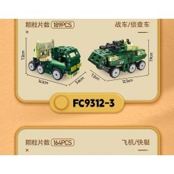 FORANGE FC9312 9312 non  MÔ HÌNH QUÂN ĐỘI CHIBI 4 bộ đồ chơi xếp lắp ráp ghép mô hình  ENGINE MORPH Kỹ Thuật Công Nghệ Cao Mô Hình Phương Tiện 642 khối