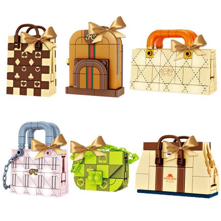 FORANGE FC8284 8284 non  TÚI XÁCH THỜI TRANG 6 KIỂU DÁNG bộ đồ chơi xếp lắp ráp ghép mô hình 642 khối