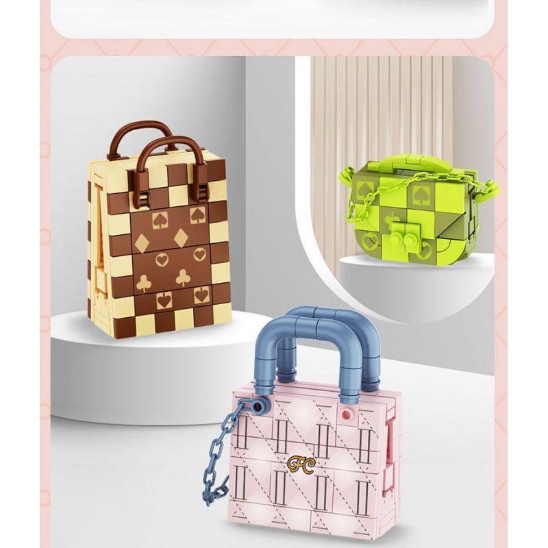 FORANGE FC8284 8284 non  TÚI XÁCH THỜI TRANG 6 KIỂU DÁNG bộ đồ chơi xếp lắp ráp ghép mô hình 642 khối