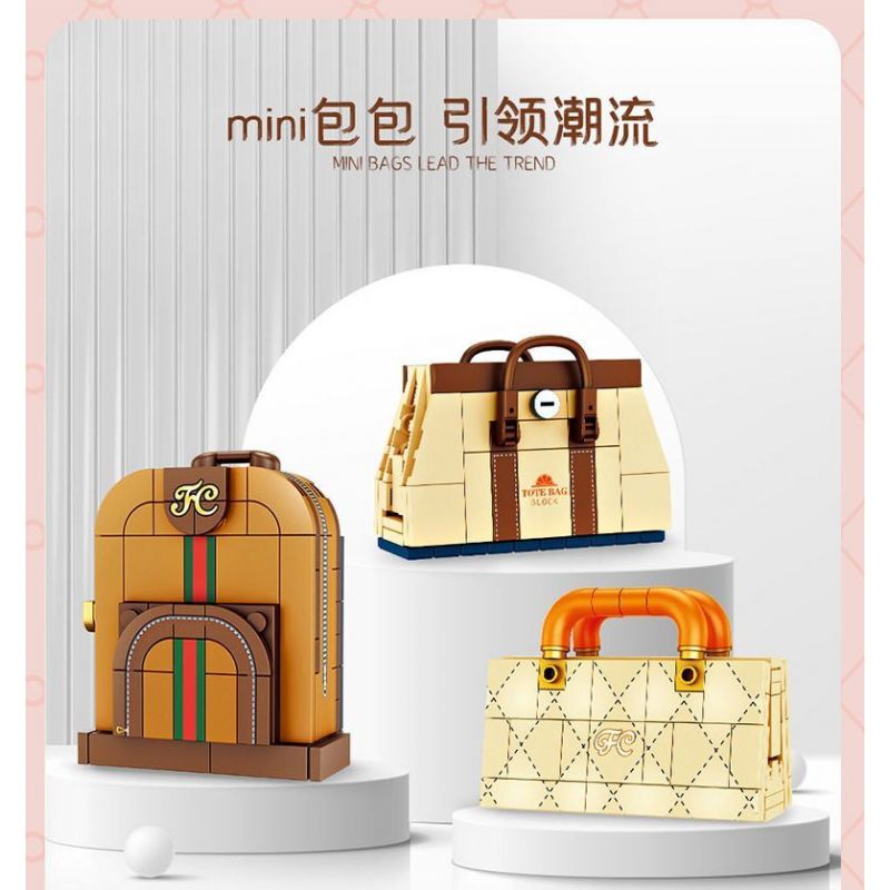 FORANGE FC8284 8284 non  TÚI XÁCH THỜI TRANG 6 KIỂU DÁNG bộ đồ chơi xếp lắp ráp ghép mô hình 642 khối