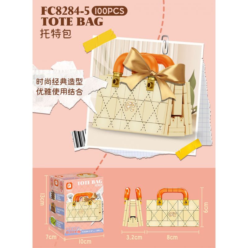 FORANGE FC8284 8284 non  TÚI XÁCH THỜI TRANG 6 KIỂU DÁNG bộ đồ chơi xếp lắp ráp ghép mô hình 642 khối