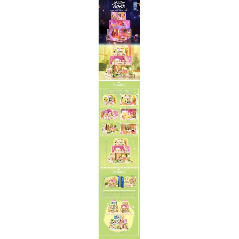 ZHEGAO 612016 non  NGÔI NHÀ ẤM CÚNG bộ đồ chơi xếp lắp ráp ghép mô hình Girl WARM HOME Con Gái 1375 khối