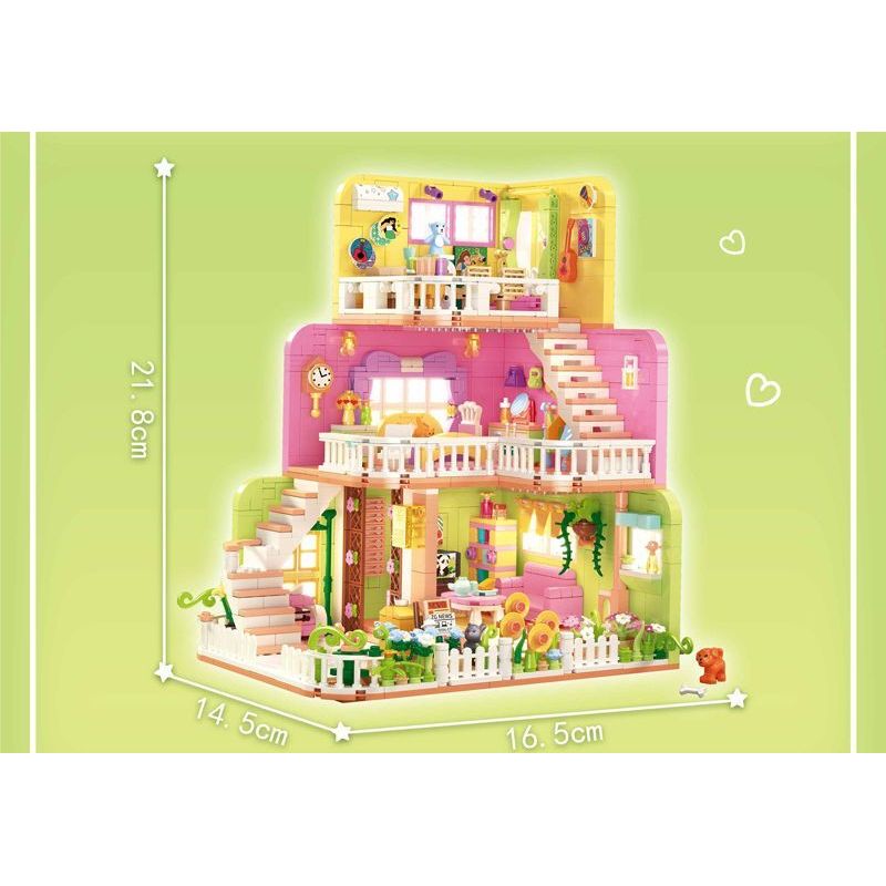ZHEGAO 612016 non  NGÔI NHÀ ẤM CÚNG bộ đồ chơi xếp lắp ráp ghép mô hình Girl WARM HOME Con Gái 1375 khối