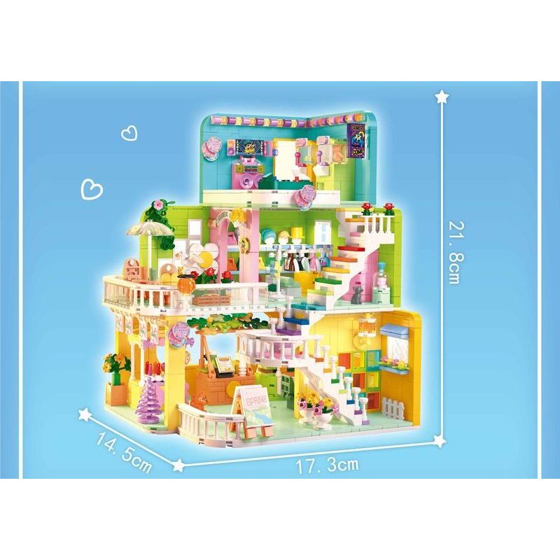 ZHEGAO 612017 non  TRUNG TÂM MUA SẮM MENNGLE bộ đồ chơi xếp lắp ráp ghép mô hình Girl MENGLE MALL Con Gái 1432 khối