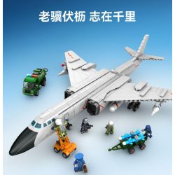 SEMBO 202232 non  VINH QUANG CỦA CƯỜNG QUỐC MÁY BAY NÉM BOM TẦM TRUNG VÀ XA H-6K bộ đồ chơi xếp lắp ráp ghép mô hình Military Army Quân Sự Bộ Đội 1294 khối