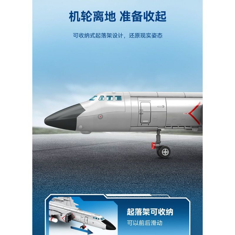 SEMBO 202232 non  VINH QUANG CỦA CƯỜNG QUỐC MÁY BAY NÉM BOM TẦM TRUNG VÀ XA H-6K bộ đồ chơi xếp lắp ráp ghép mô hình Military Army Quân Sự Bộ Đội 1294 khối