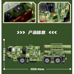 ZHEGAO QL2607 2607 non  XE TÊN LỬA PHÒNG KHÔNG HONGQI-16A bộ đồ chơi xếp lắp ráp ghép mô hình Military Army Quân Sự Bộ Đội 636 khối