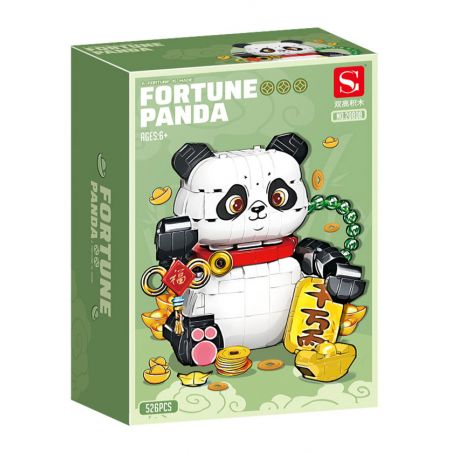 DOUBLE HEIGHT 20808 non  GẤU TRÚC MAY MẮN bộ đồ chơi xếp lắp ráp ghép mô hình FORTUNE PANDA 526 khối