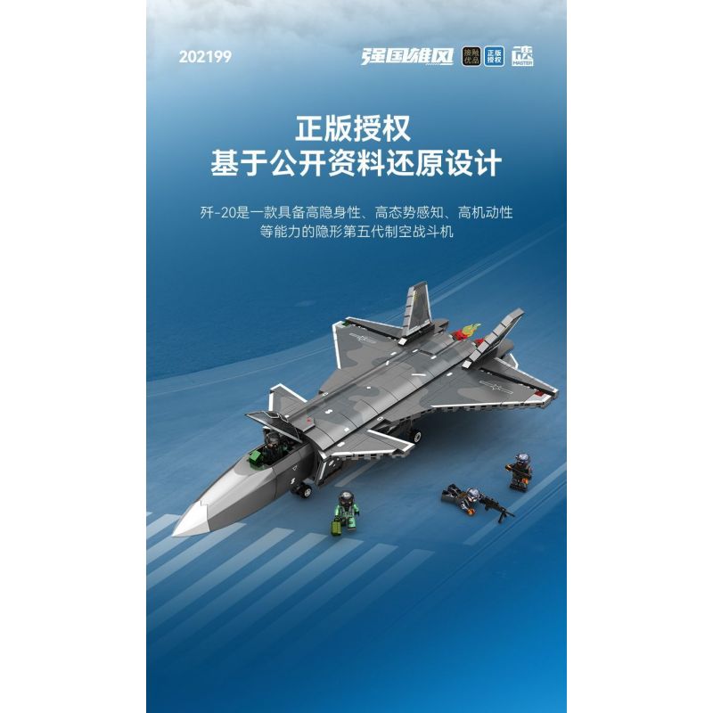 SEMBO 202199 non  QUỐC GIA HÙNG MẠNH TIÊM KÍCH TÀNG HÌNH J-20 bộ đồ chơi xếp lắp ráp ghép mô hình Military Army Quân Sự Bộ Đội 845 khối