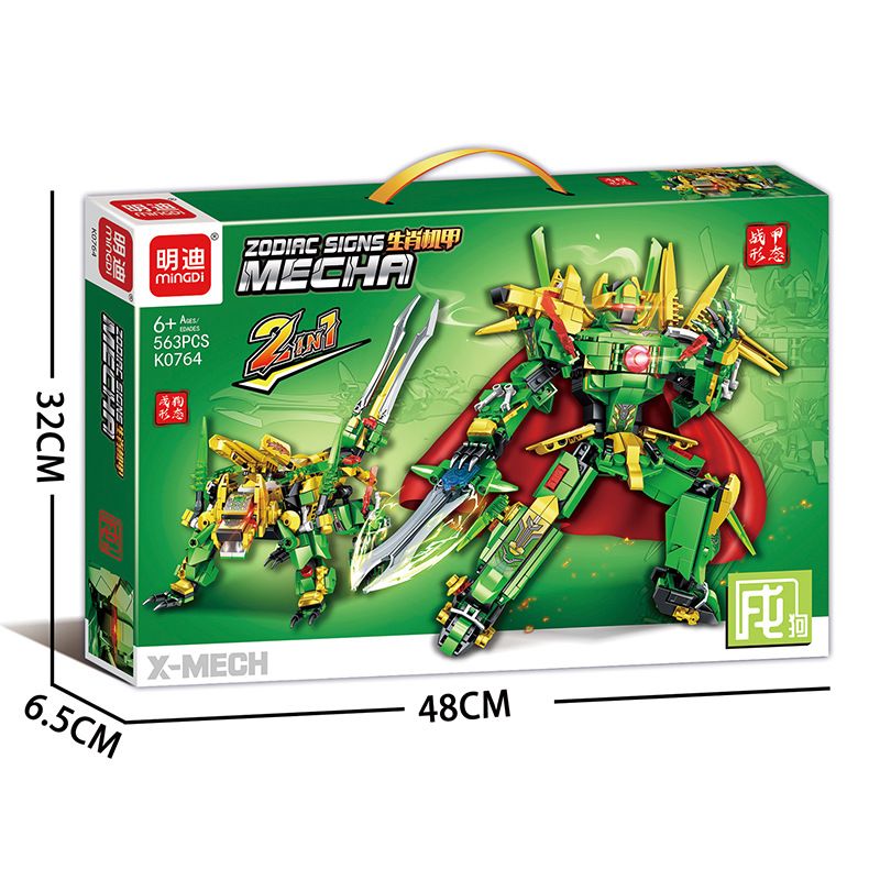 MINGDI LEIBAO K0764 0764 non  CƠ GIÁP HOÀNG ĐẠO NGÔ CẨU bộ đồ chơi xếp lắp ráp ghép mô hình ZODIAC SIGNS MECHA 563 khối