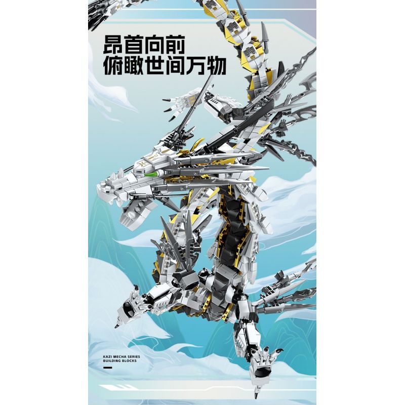 Kazi KY8093 8093 non  KHỔNG LỒ BẦU TRỜI RỒNG BÃO TRẮNG bộ đồ chơi xếp lắp ráp ghép mô hình WHITE HURRICANE 1485 khối