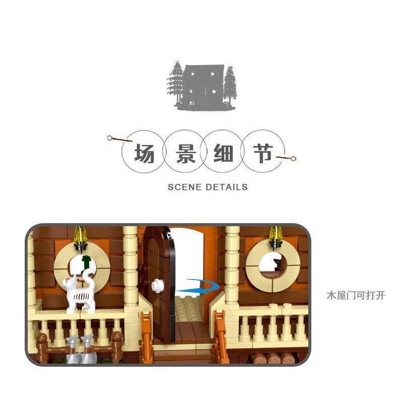 MorkModel 031074 Mork Model 031074 non  TÚP LỀU RỪNG bộ đồ chơi xếp lắp ráp ghép mô hình Creator FOREST CABIN Sáng Tạo 1645 khối