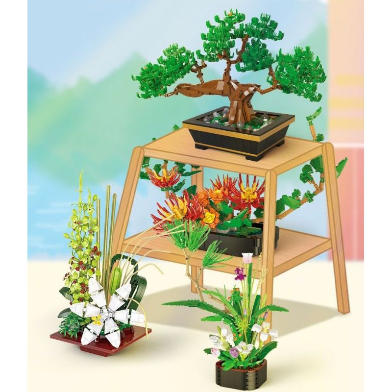 XINGBAO XB-05004 05004 XB05004 non  CÂY TRỒNG TRONG CHẬU HOA HUỆ YAOCHI bộ đồ chơi xếp lắp ráp ghép mô hình Creator LILY IN THE JADE POOL Sáng Tạo 905 khối