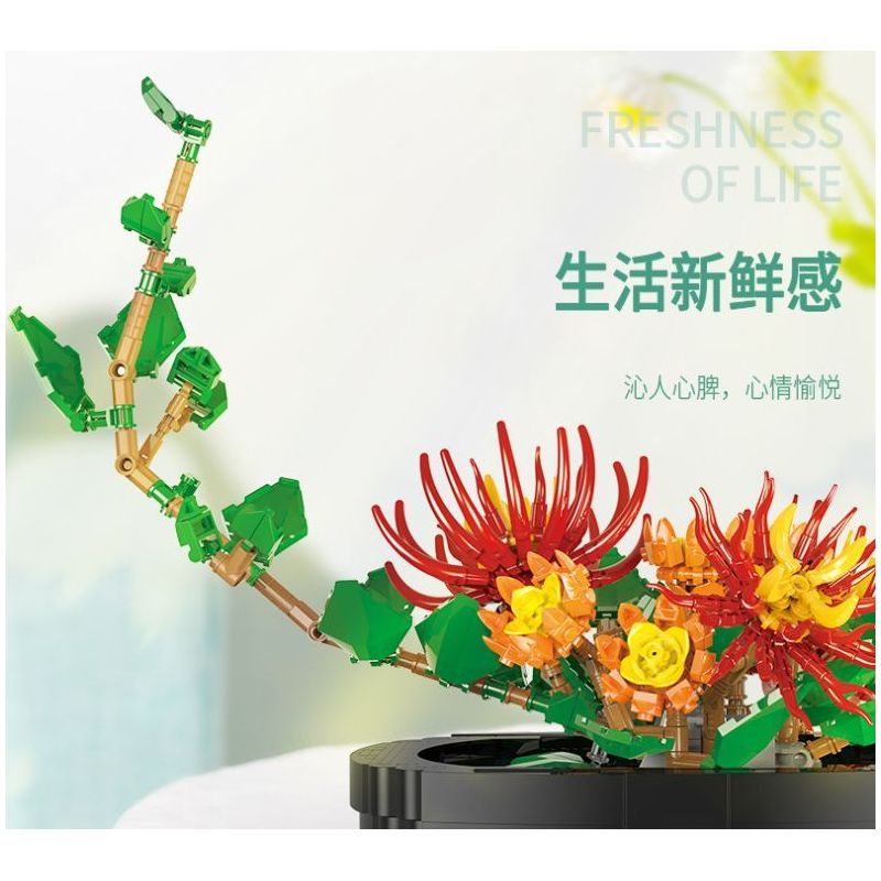 XINGBAO XB-05004 05004 XB05004 non  CÂY TRỒNG TRONG CHẬU HOA HUỆ YAOCHI bộ đồ chơi xếp lắp ráp ghép mô hình Creator LILY IN THE JADE POOL Sáng Tạo 905 khối