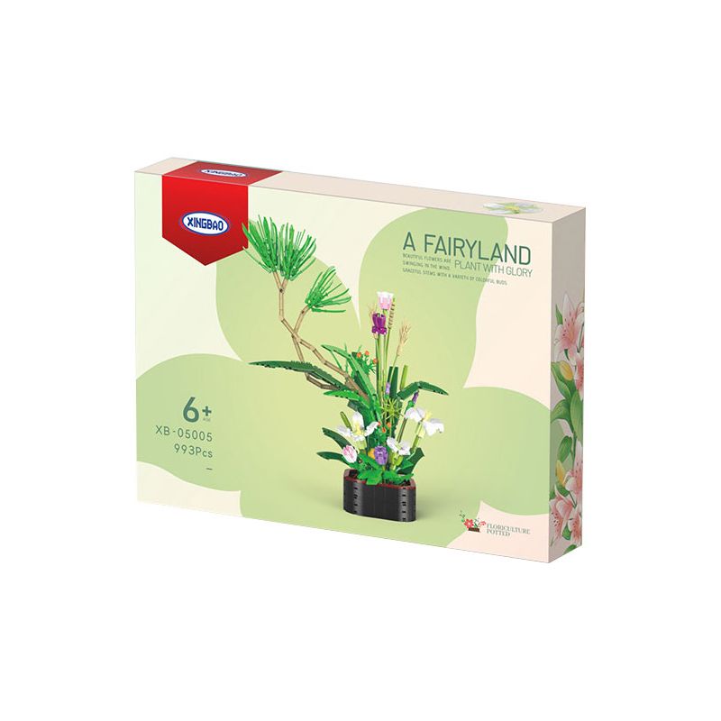 XINGBAO XB-05005 05005 XB05005 non  CÂY TRỒNG TRONG CHẬU HOA YAOCAO LINGUANG bộ đồ chơi xếp lắp ráp ghép mô hình Creator A FAIRYLAND PLANT WITH GLORY Sáng Tạo 993 khối
