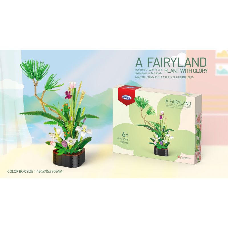 XINGBAO XB-05005 05005 XB05005 non  CÂY TRỒNG TRONG CHẬU HOA YAOCAO LINGUANG bộ đồ chơi xếp lắp ráp ghép mô hình Creator A FAIRYLAND PLANT WITH GLORY Sáng Tạo 993 khối