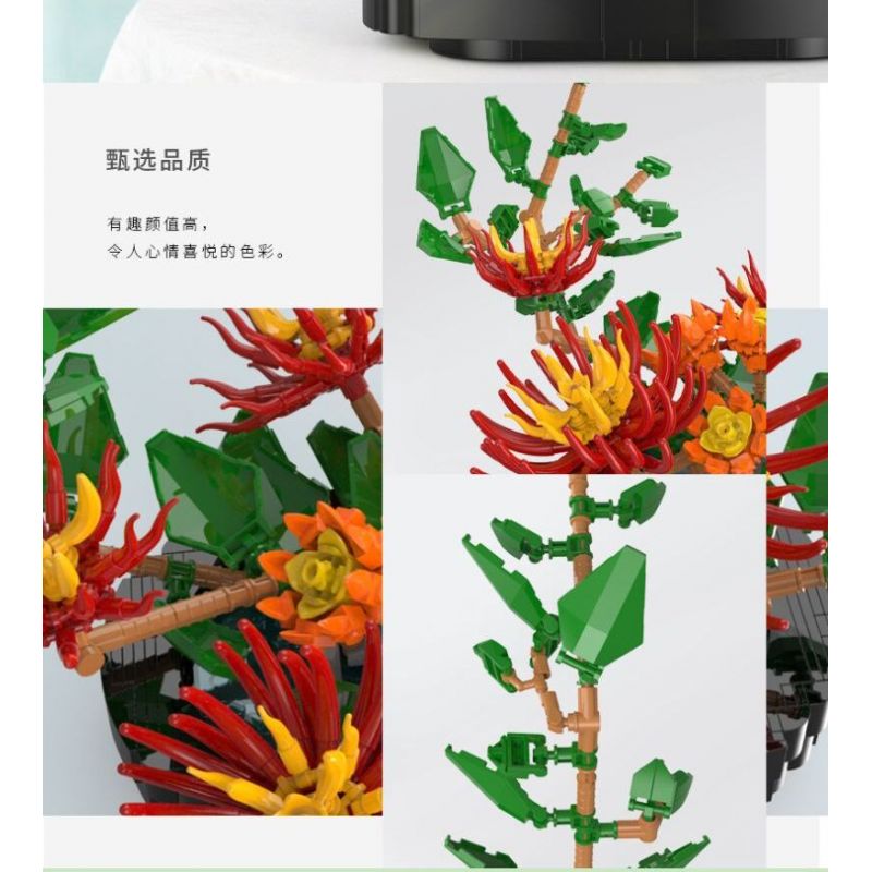 XINGBAO XB-05005 05005 XB05005 non  CÂY TRỒNG TRONG CHẬU HOA YAOCAO LINGUANG bộ đồ chơi xếp lắp ráp ghép mô hình Creator A FAIRYLAND PLANT WITH GLORY Sáng Tạo 993 khối