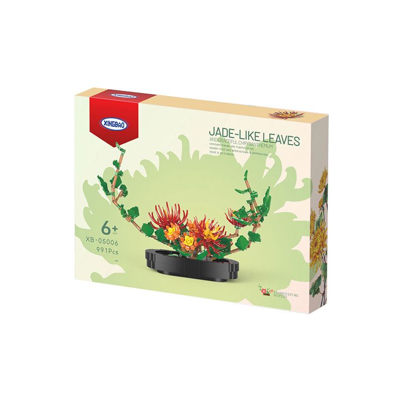 XINGBAO XB-05006 05006 XB05006 non  CÂY TRỒNG TRONG CHẬU HOA JADE ASTER SHADOW bộ đồ chơi xếp lắp ráp ghép mô hình Creator JADE-LIKE LEAVES AND GRACEFUL CHRYSANTHEMUM Sáng Tạo 991 khối