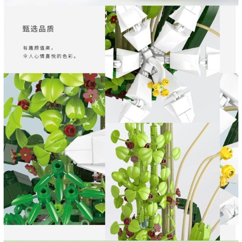 XINGBAO XB-05006 05006 XB05006 non  CÂY TRỒNG TRONG CHẬU HOA JADE ASTER SHADOW bộ đồ chơi xếp lắp ráp ghép mô hình Creator JADE-LIKE LEAVES AND GRACEFUL CHRYSANTHEMUM Sáng Tạo 991 khối