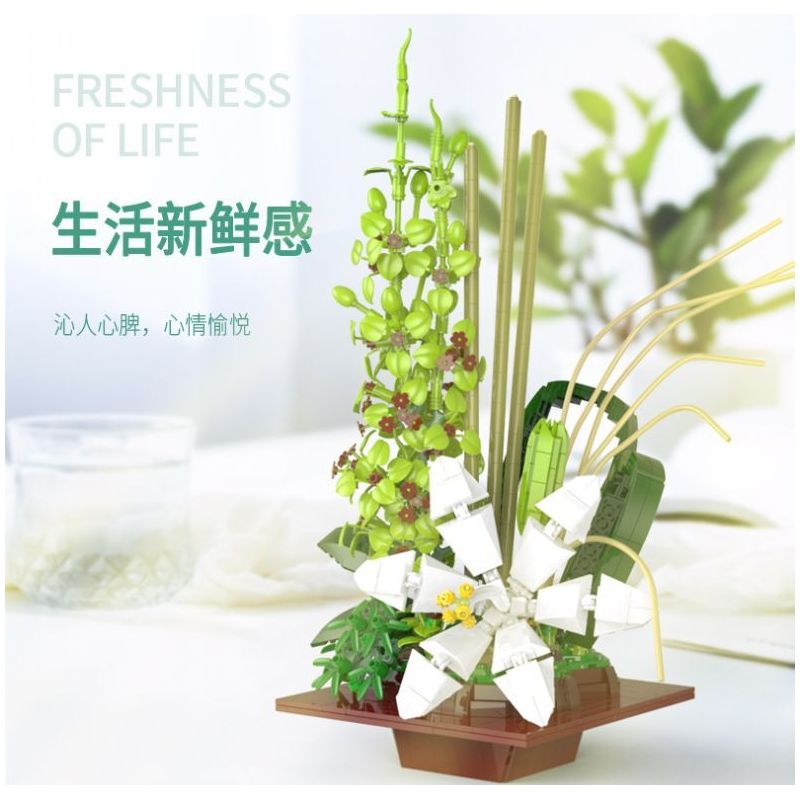 XINGBAO XB-05007 05007 XB05007 non  CHẬU HOA NÉT QUYẾN RŨ CỦA RỪNG XANH bộ đồ chơi xếp lắp ráp ghép mô hình Creator THE CHARM OF GREEN POTTED PLANTS Sáng Tạo 1534 khối