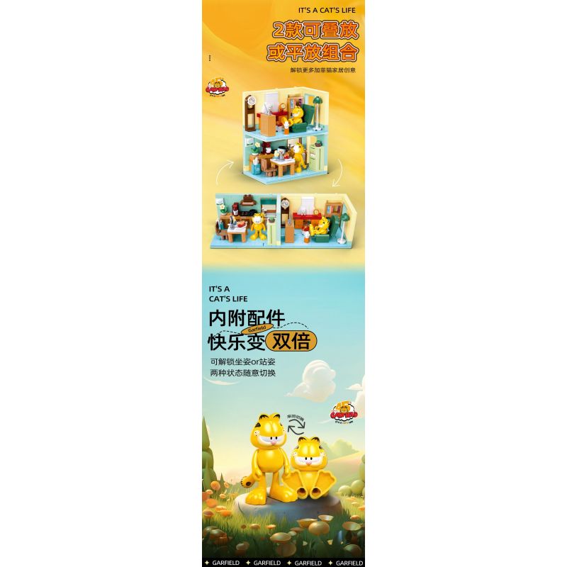 SLUBAN M38-B1225 B1225 1225 M38B1225 38-B1225 non  THÓI QUEN HÀNG NGÀY CỦA GARFIELD ĂN UỐNG bộ đồ chơi xếp lắp ráp ghép mô hình Movie & Game GARFIELD IT'S CAT'S LIFE Phim Và Trò Chơi 194 khối