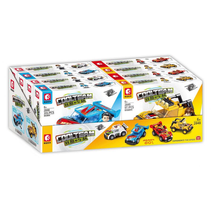 SEMBO 2848 2849 2850 2851 non  HẠM ĐỘI MÁT MẺ bộ đồ chơi xếp lắp ráp ghép mô hình Racers COOL TEAM Đua Tốc Độ 394 khối