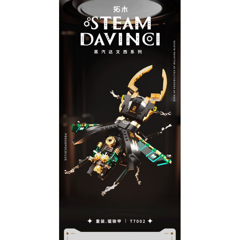 TAKUKI T7002 7002 non  STEAM DA VINCI SAW ARMOR ĐƯỢC TẢI LẠI bộ đồ chơi xếp lắp ráp ghép mô hình STEAM DAVINCI