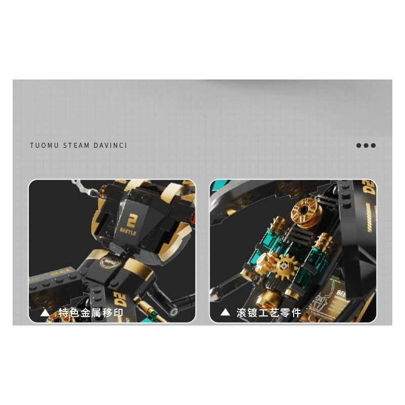 TAKUKI T7002 7002 non  STEAM DA VINCI SAW ARMOR ĐƯỢC TẢI LẠI bộ đồ chơi xếp lắp ráp ghép mô hình STEAM DAVINCI