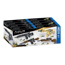 ZHEGAO 946001 non  4 LOẠI SÚNG TIỂU LIÊN bộ đồ chơi xếp lắp ráp ghép mô hình Military Army Quân Sự Bộ Đội 600 khối