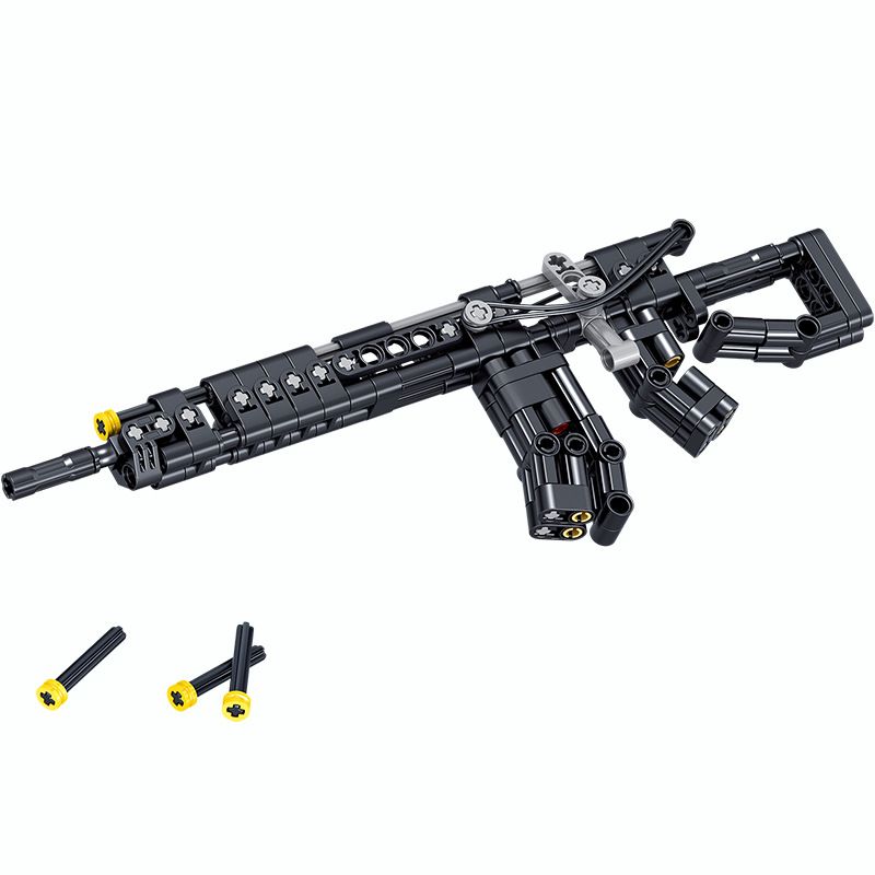 ZHEGAO 946001 non  4 LOẠI SÚNG TIỂU LIÊN bộ đồ chơi xếp lắp ráp ghép mô hình Military Army Quân Sự Bộ Đội 600 khối