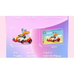 SEMBO 714024 non  THẾ GIỚI XE SANG THỎ HỒNG bộ đồ chơi xếp lắp ráp ghép mô hình Racers Đua Tốc Độ 333 khối