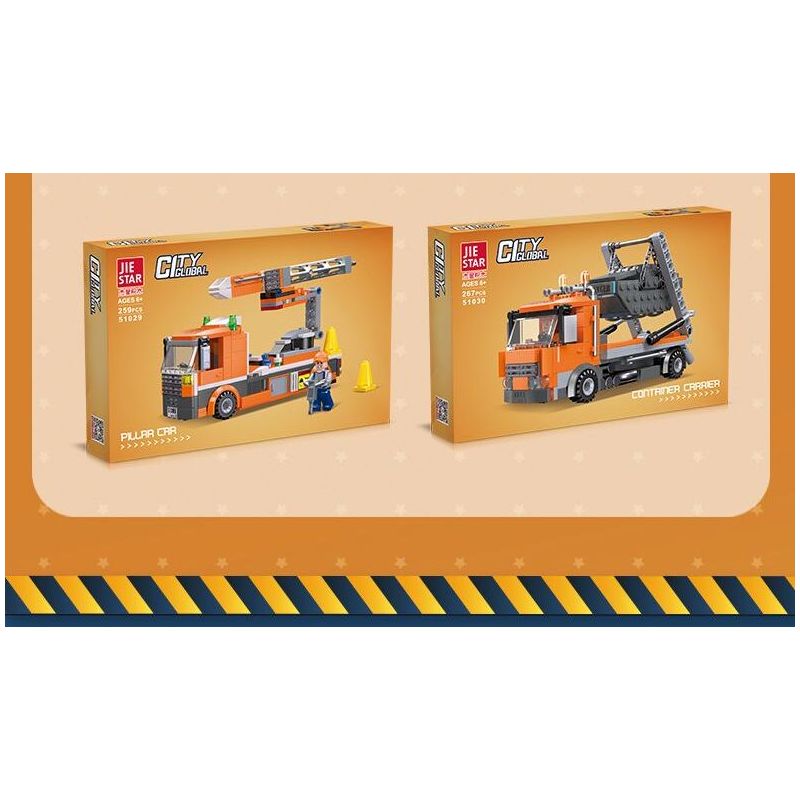 JIESTAR 51027 non  XE ĐẨY MŨI KHOAN bộ đồ chơi xếp lắp ráp ghép mô hình City CITY GLOBAL Thành Phố 272 khối