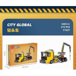 JIESTAR 51027 non  XE ĐẨY MŨI KHOAN bộ đồ chơi xếp lắp ráp ghép mô hình City CITY GLOBAL Thành Phố 272 khối