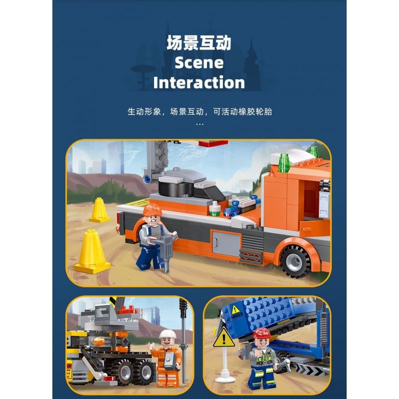 JIESTAR 51028 non  XE BEN LẬT PHÍA SAU bộ đồ chơi xếp lắp ráp ghép mô hình City CITY GLOBAL Thành Phố 267 khối