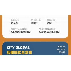 JIESTAR 51029 non  XE TRỤ bộ đồ chơi xếp lắp ráp ghép mô hình City CITY GLOBAL Thành Phố 259 khối