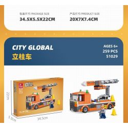 JIESTAR 51029 non  XE TRỤ bộ đồ chơi xếp lắp ráp ghép mô hình City CITY GLOBAL Thành Phố 259 khối