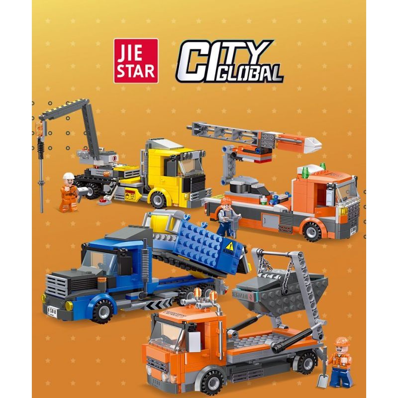 JIESTAR 51029 non  XE TRỤ bộ đồ chơi xếp lắp ráp ghép mô hình City CITY GLOBAL Thành Phố 259 khối