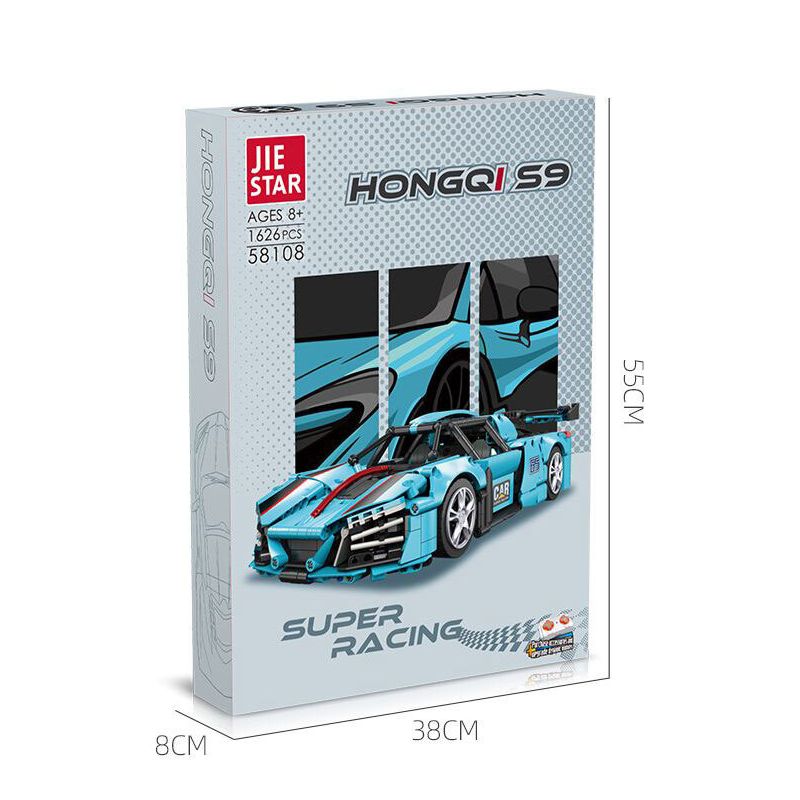 JIESTAR 58108 non  XE THỂ THAO HONGQI S9 tỷ lệ 1:14 bộ đồ chơi xếp lắp ráp ghép mô hình  Kỹ Thuật Công Nghệ Cao Mô Hình Phương Tiện 1626 khối