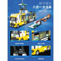 JIESTAR 58103 non  XE DU LỊCH F1 8 TỔ HỢP bộ đồ chơi xếp lắp ráp ghép mô hình Racers FORMULA 1 Đua Tốc Độ 862 khối