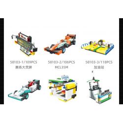 JIESTAR 58103 non  XE DU LỊCH F1 8 TỔ HỢP bộ đồ chơi xếp lắp ráp ghép mô hình Racers FORMULA 1 Đua Tốc Độ 862 khối