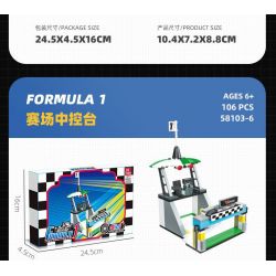 JIESTAR 58103 non  XE DU LỊCH F1 8 TỔ HỢP bộ đồ chơi xếp lắp ráp ghép mô hình Racers FORMULA 1 Đua Tốc Độ 862 khối