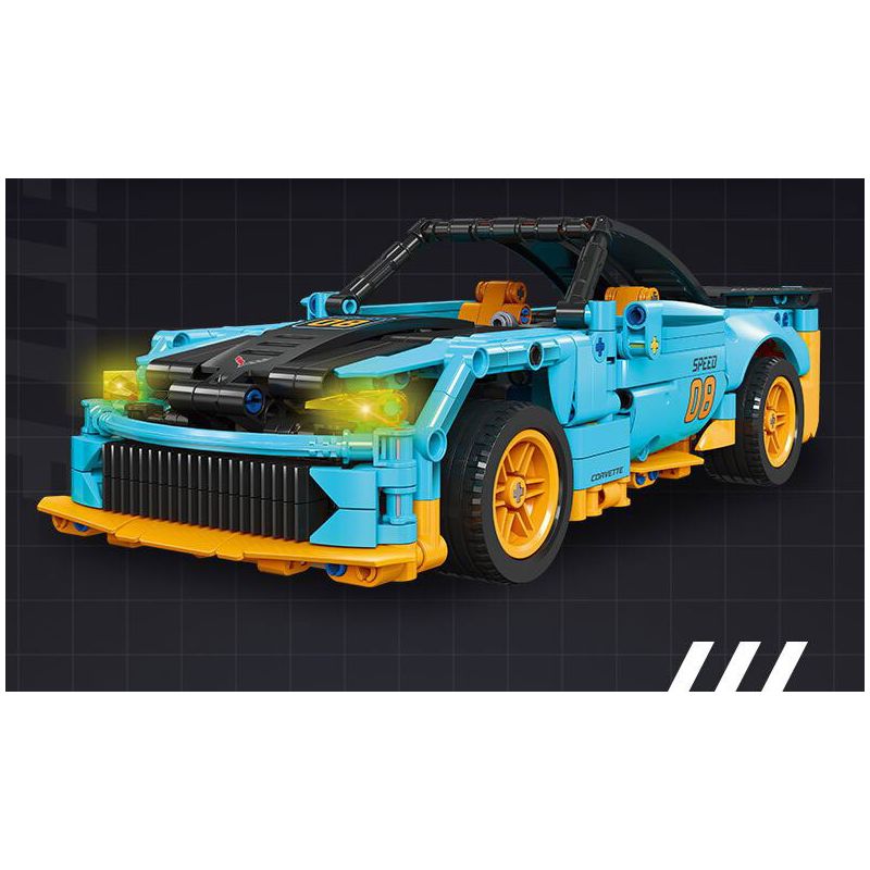 JIESTAR 58096 non  XE THỂ THAO CHEVROLET CORVETTE bộ đồ chơi xếp lắp ráp ghép mô hình Racers Đua Tốc Độ 608 khối