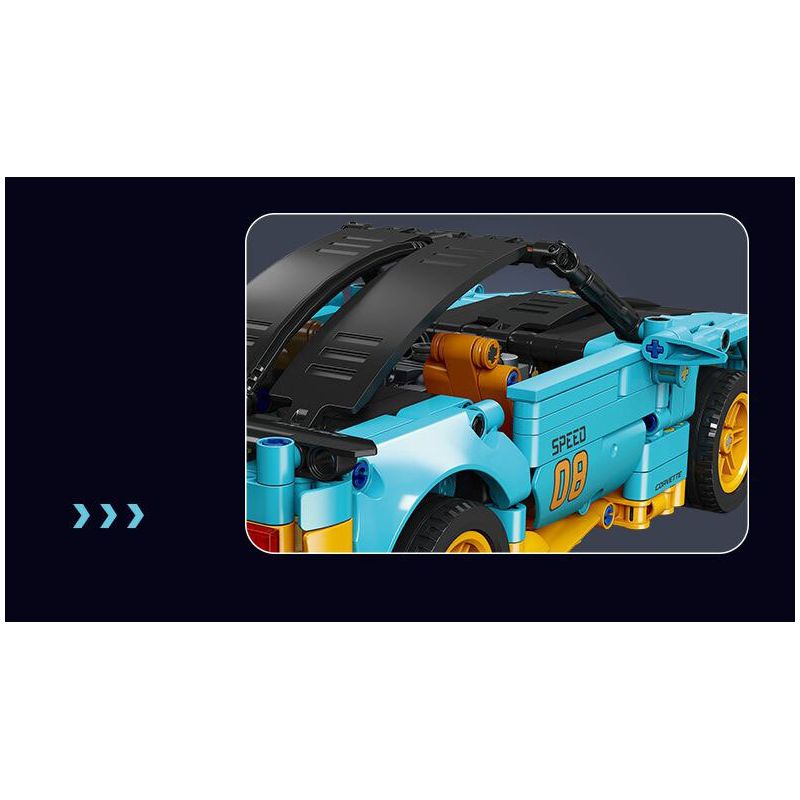 JIESTAR 58096 non  XE THỂ THAO CHEVROLET CORVETTE bộ đồ chơi xếp lắp ráp ghép mô hình Racers Đua Tốc Độ 608 khối