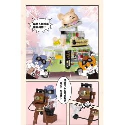 ZHEGAO 663005 non  XE CÀ PHÊ MÈO bộ đồ chơi xếp lắp ráp ghép mô hình STAR COFFEE CAR 1424 khối