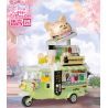ZHEGAO 663005 non  XE CÀ PHÊ MÈO bộ đồ chơi xếp lắp ráp ghép mô hình STAR COFFEE CAR 1424 khối