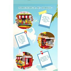 ZHEGAO 663006 non  XE TẢI BURGER HEO CON bộ đồ chơi xếp lắp ráp ghép mô hình BURGER TRUCK 566 khối