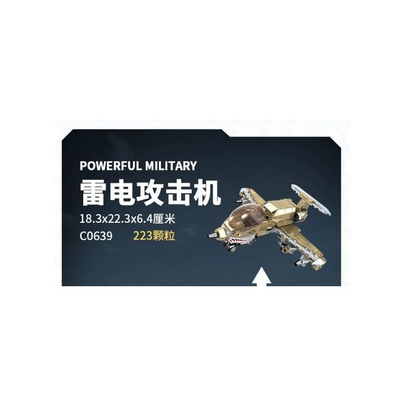 WOMA C0639 0639 non  MÁY BAY TẤN CÔNG SẤM SÉT bộ đồ chơi xếp lắp ráp ghép mô hình Military Army POWERFUL MILITARY Quân Sự Bộ Đội 223 khối